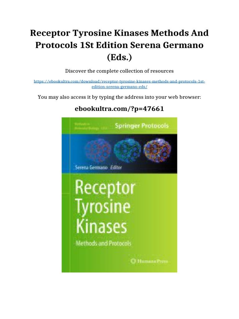 Receptor Tyrosine Kinases Methods and Protocols 1st Edition Serena ...