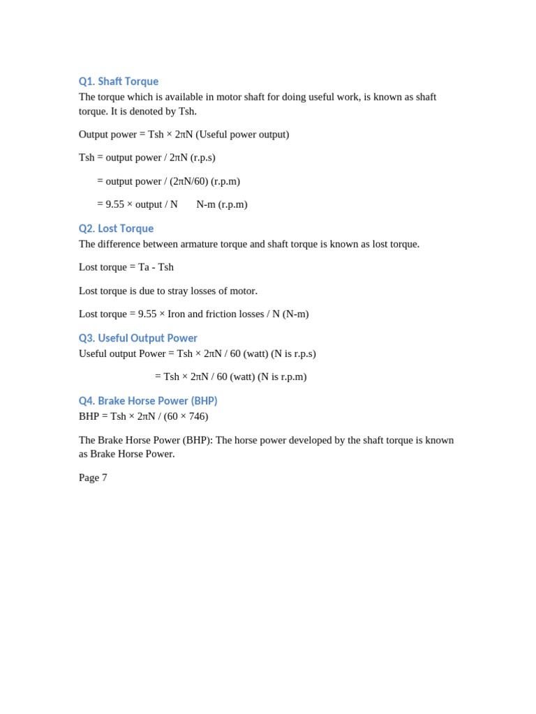 Q1. Shaft Torque | PDF