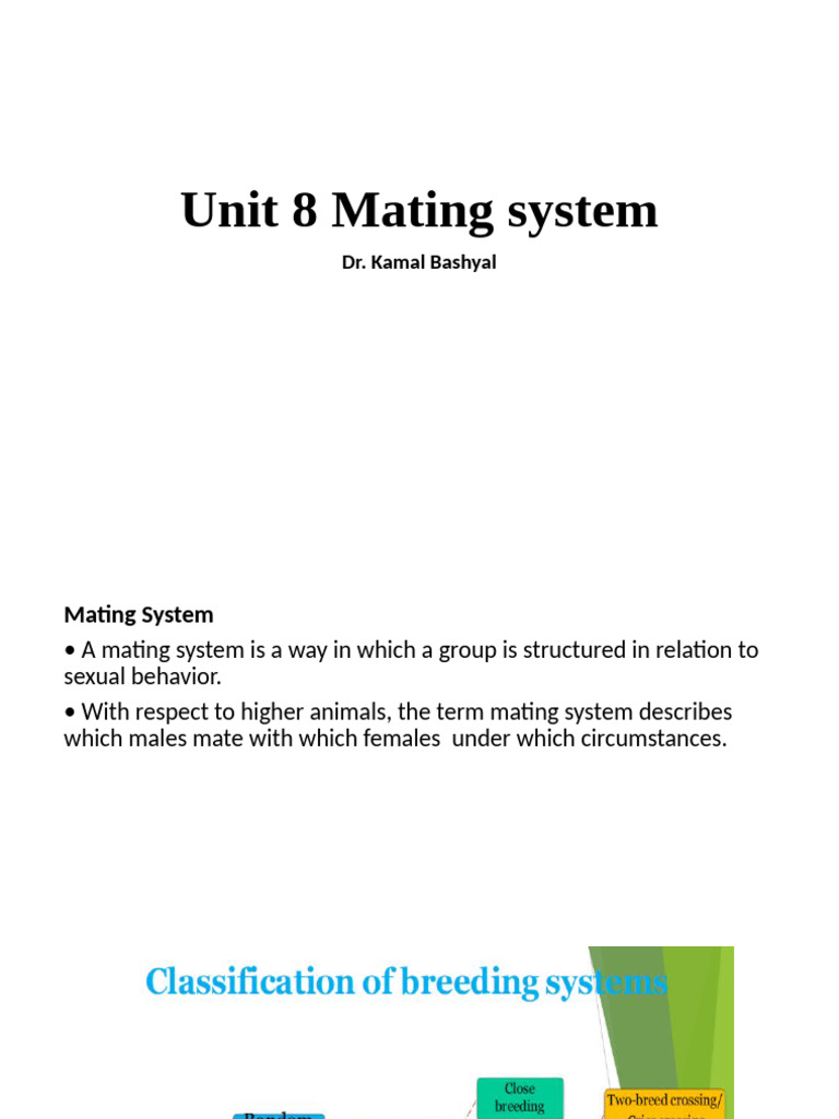 Unit 8 Matingsystem | PDF | Inbreeding | Selective Breeding