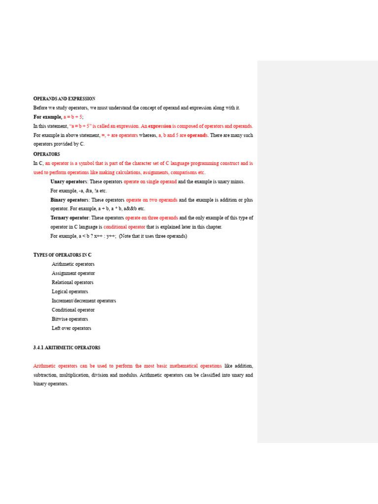 Operators and Expression | PDF | Data Type | Integer (Computer Science)