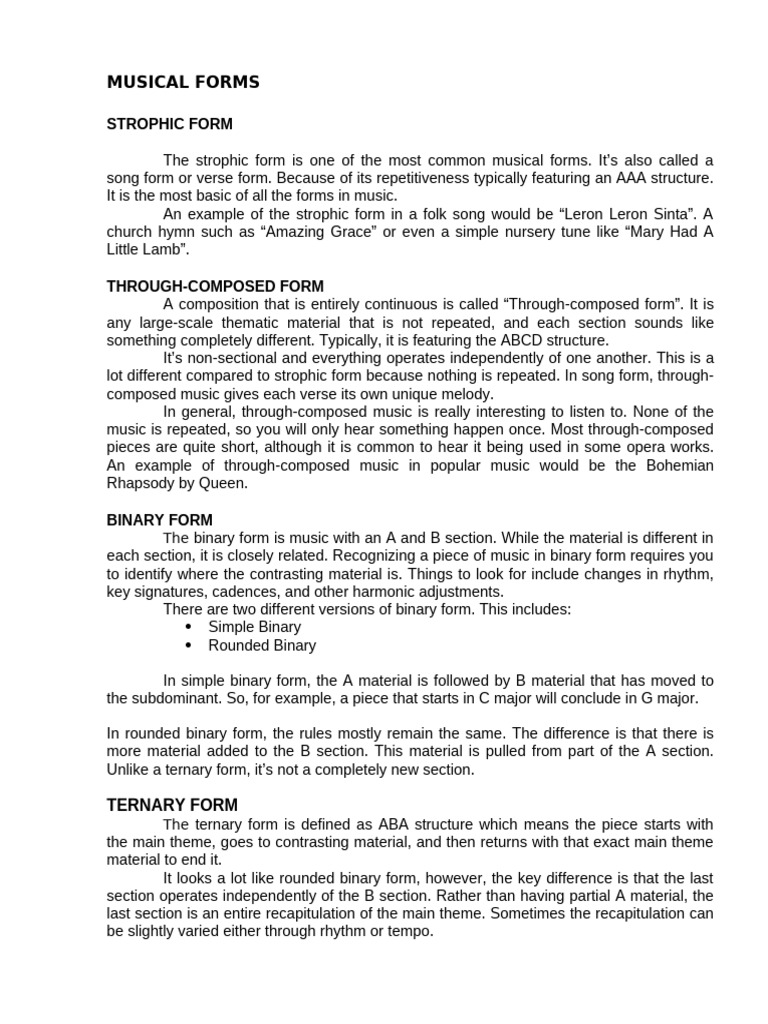 Musical Forms | PDF | Musical Forms | Musical Compositions