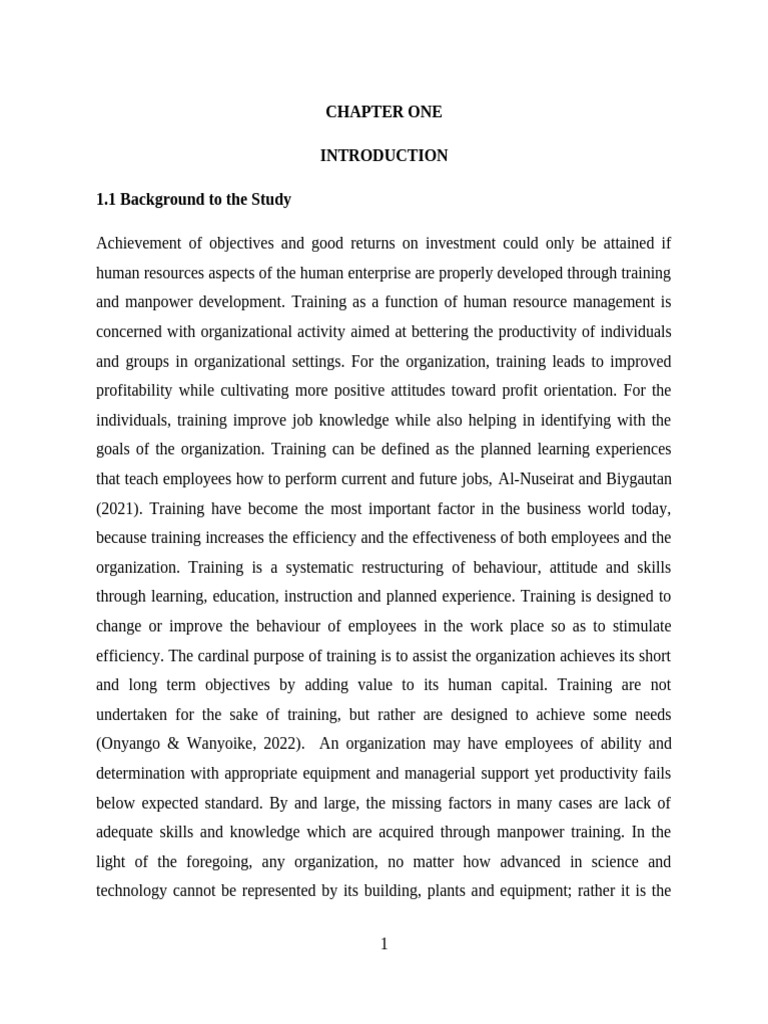 The Effect of Training On Employees Productivity Full Project | PDF ...
