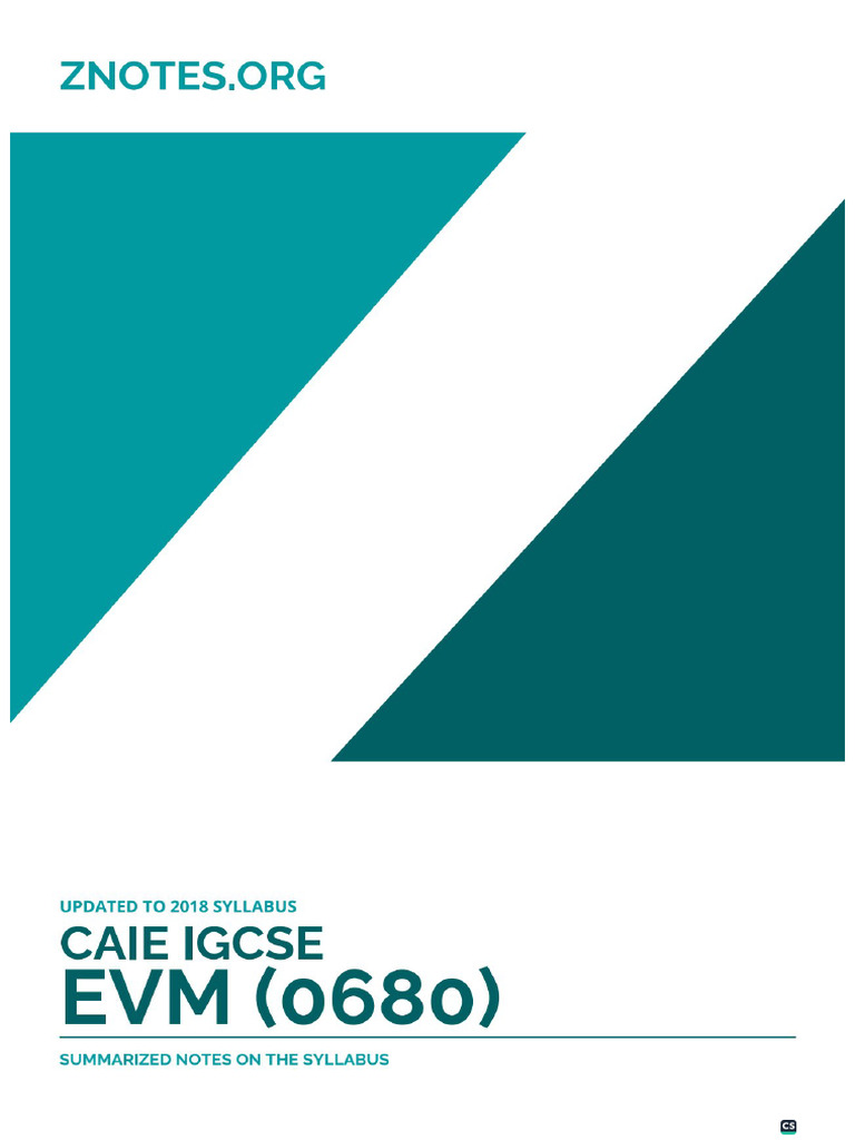 Caie Igcse Evm 0680 Theory v1 | PDF
