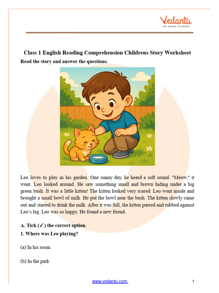 Class 1 Reading Comprehension Level F Children’s Story PDF | PDF | Cats