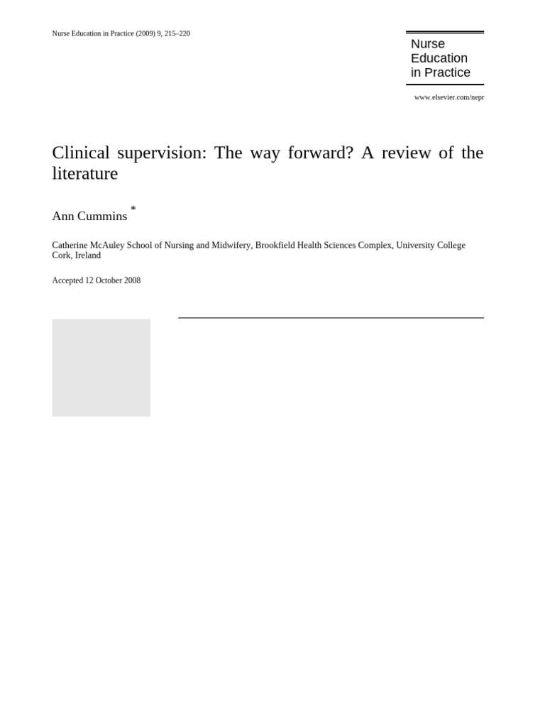 Clinical Supervision Min | PDF | Nursing | Cognition