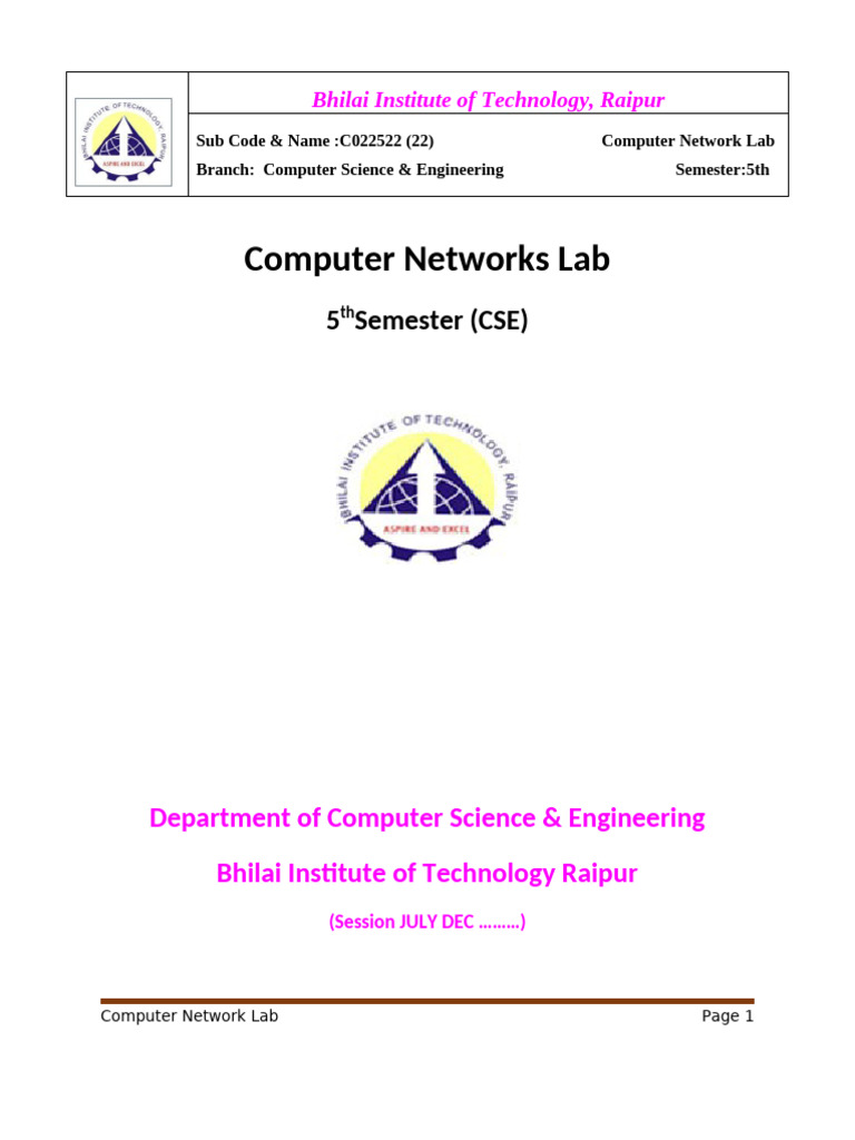 CN Manual Front Pages | PDF | Academia | Computing