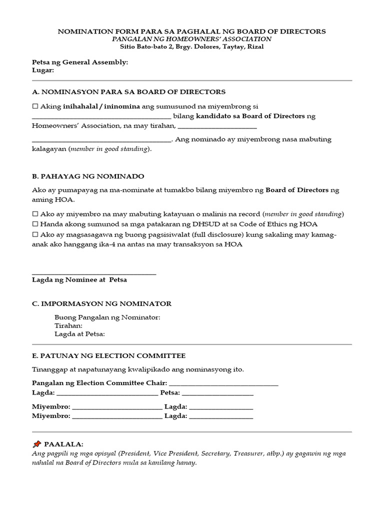 Nomination Form | PDF