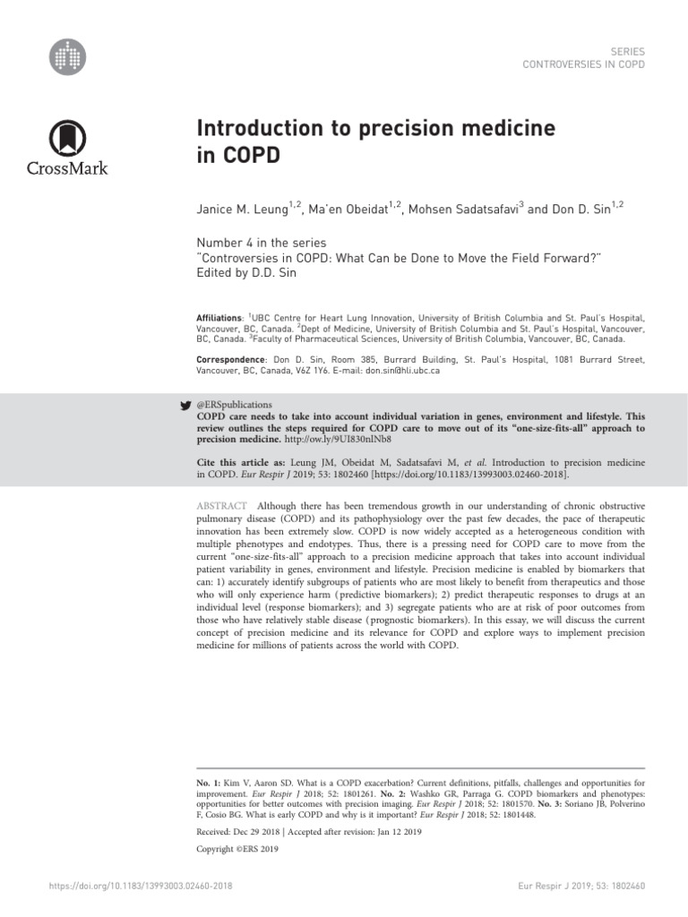 Introduction To Precision Medicine in COPD | PDF | Chronic Obstructive ...