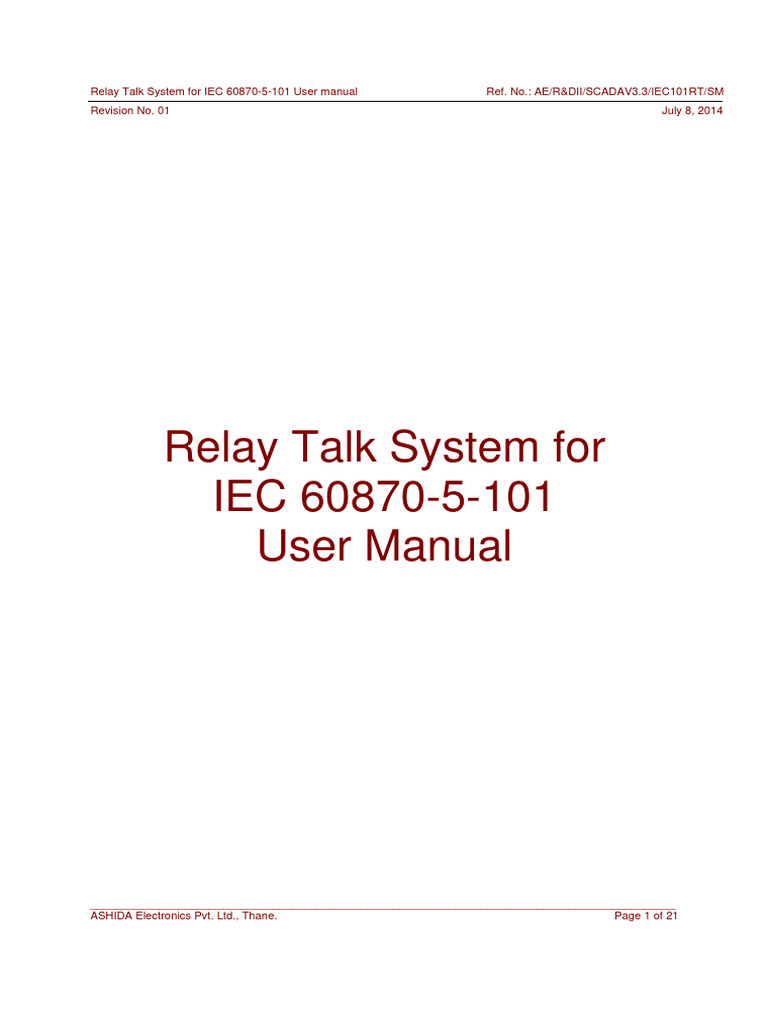Relay Talk System For IEC101 User Manual | PDF | Port (Computer ...