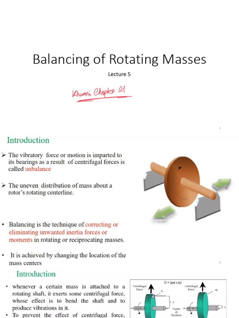 Balancing of Rotating Mass | PDF
