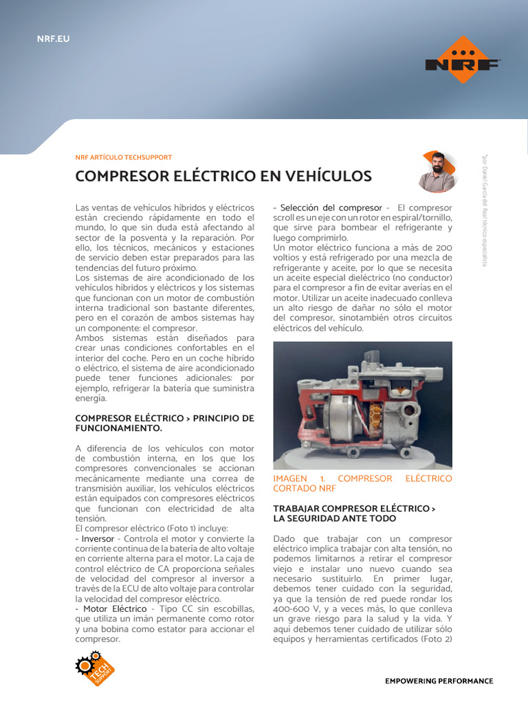 NRF Electric Compressors on EV ES | PDF | Aislador (Electricidad) | Motores