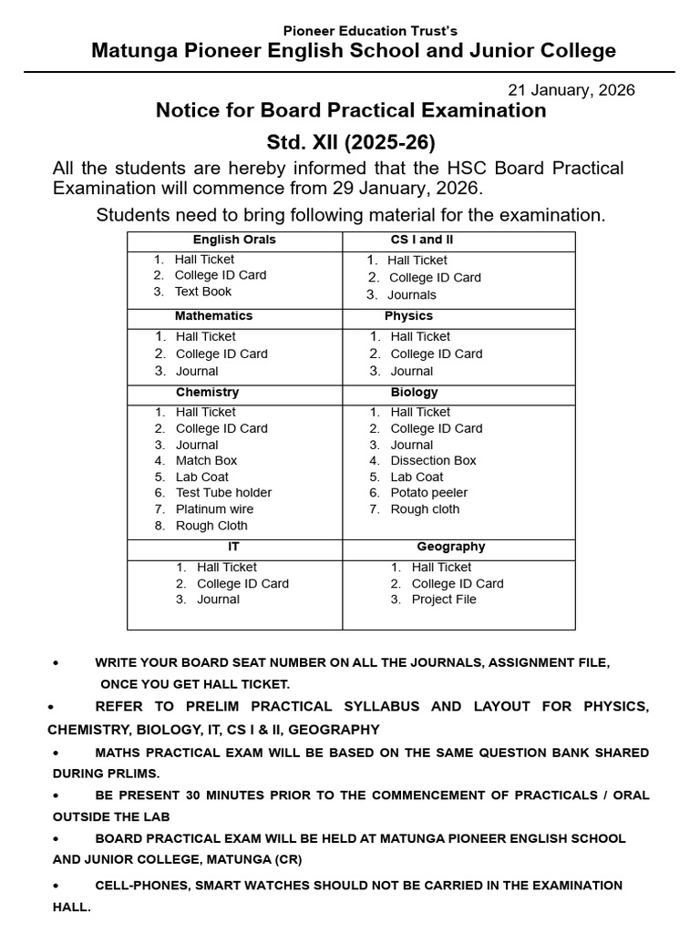 HSC Practical Exam Notice 2026 MPC | PDF | Chess Openings | Chess Theory