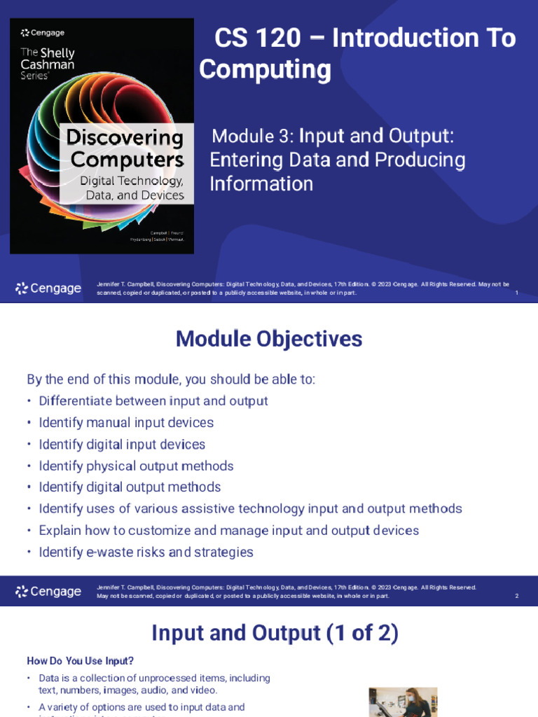 CS 120 - Unit 3 - Input and Output - Phoenix | PDF