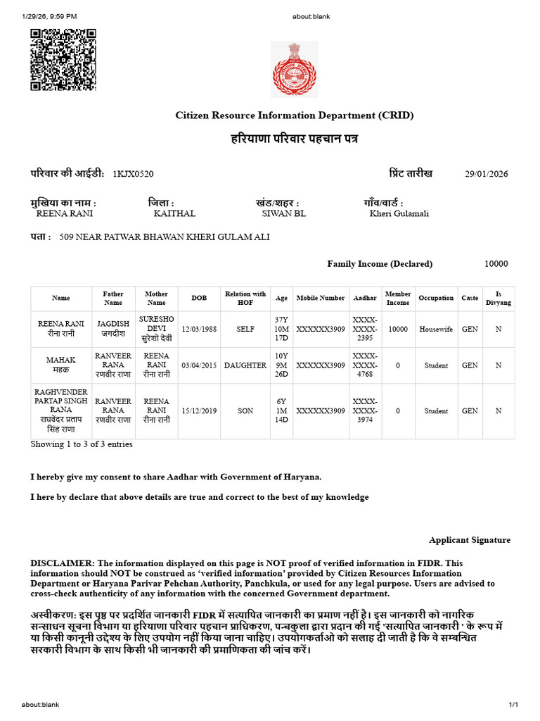 Citizen Resource Information Department (CRID) | PDF