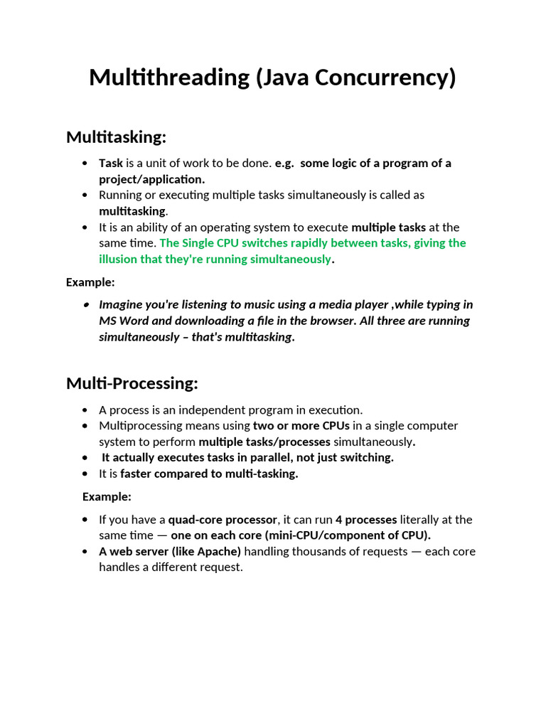 multithreading | PDF | Process (Computing) | Thread (Computing)