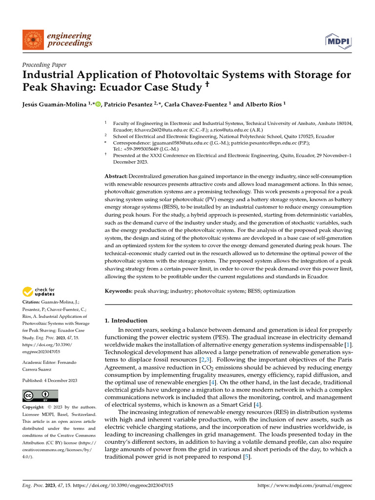 engproc-47-00015 | PDF | Photovoltaic System | Photovoltaics
