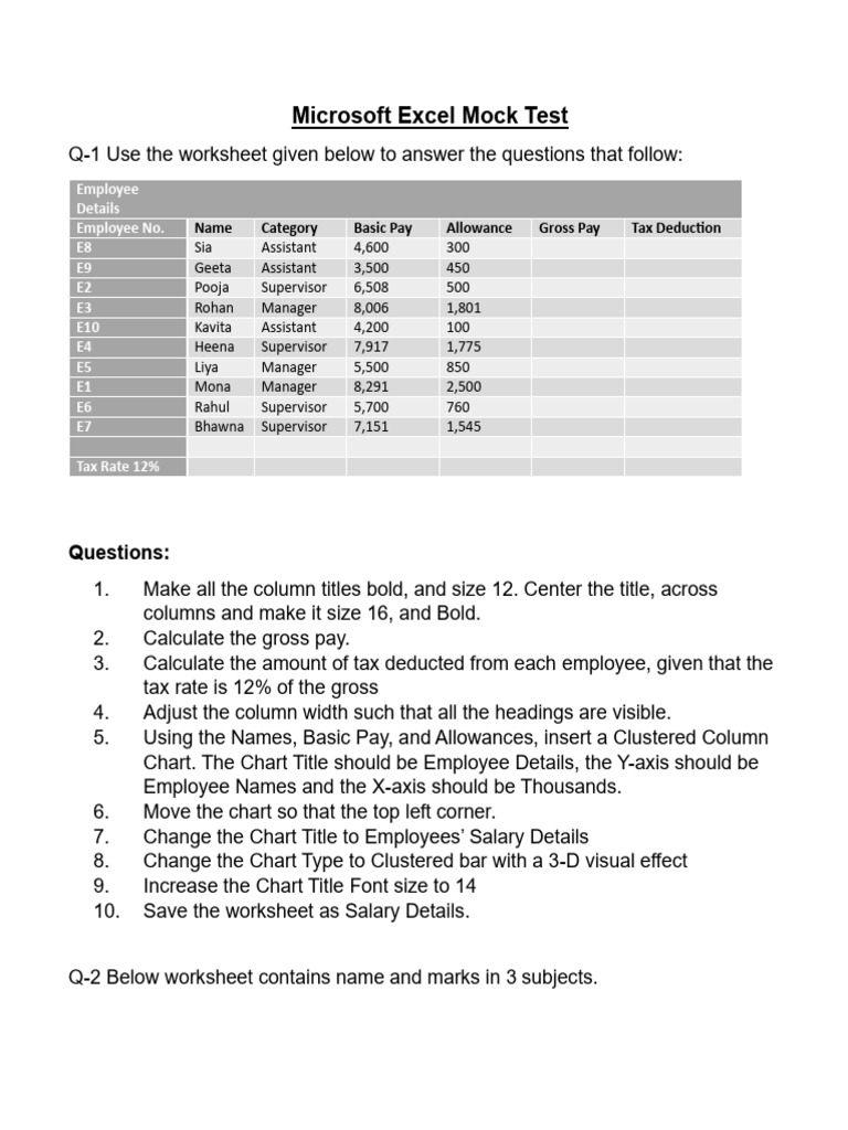 Excel Mock Test | PDF | Chess Openings | Chess Theory