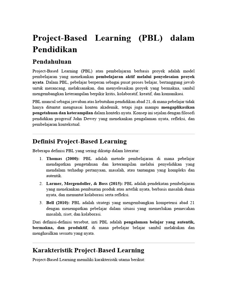 Project Based Learning | PDF