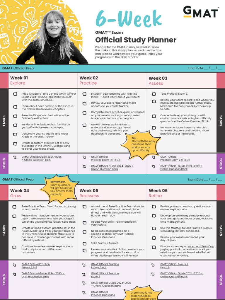 6 Week Study Planner - 2024 | PDF | Graduate Management Admission Test ...