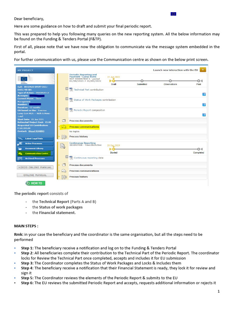 1how To Submit Final Periodic Report - Lump Sum | PDF