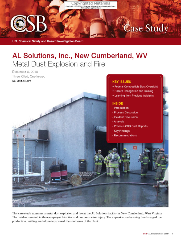 Metal Dust Explosion and Fire | PDF | Titanium | Zirconium