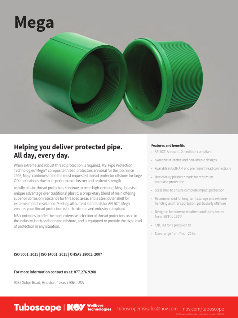 Mega Composite Thread Protectors Flyer | PDF | Pipe (Fluid Conveyance ...