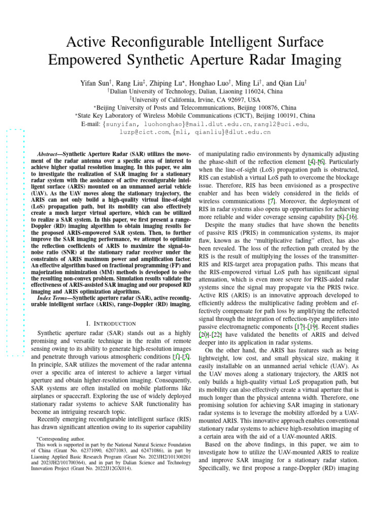Active Reconfigurable Intelligent Surface | PDF | Radar | Signal To ...