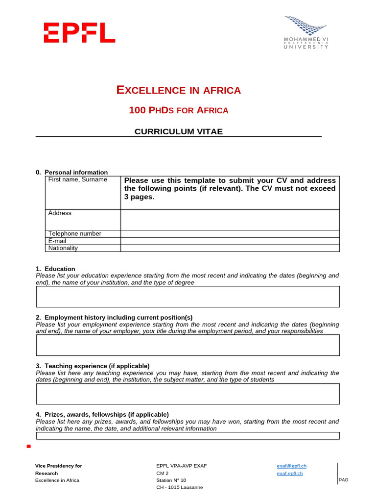CV Template | PDF