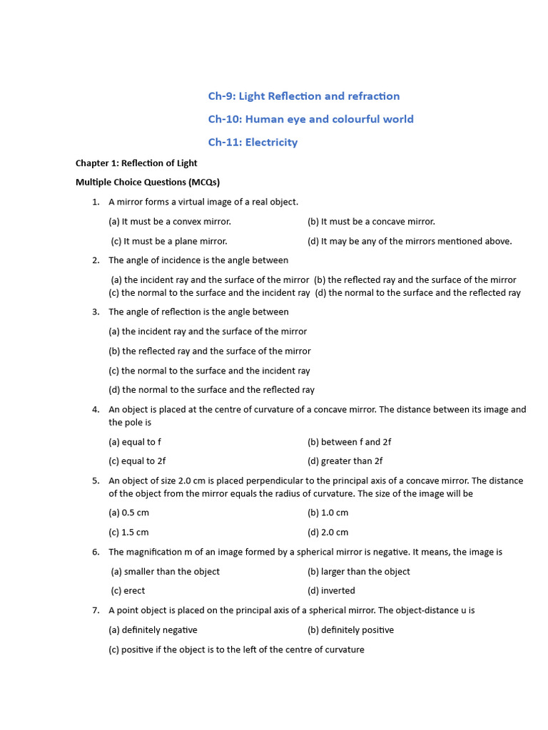 Physics-Worksheet Ch-9 To CH - 11 | PDF | Electrical Resistance And ...