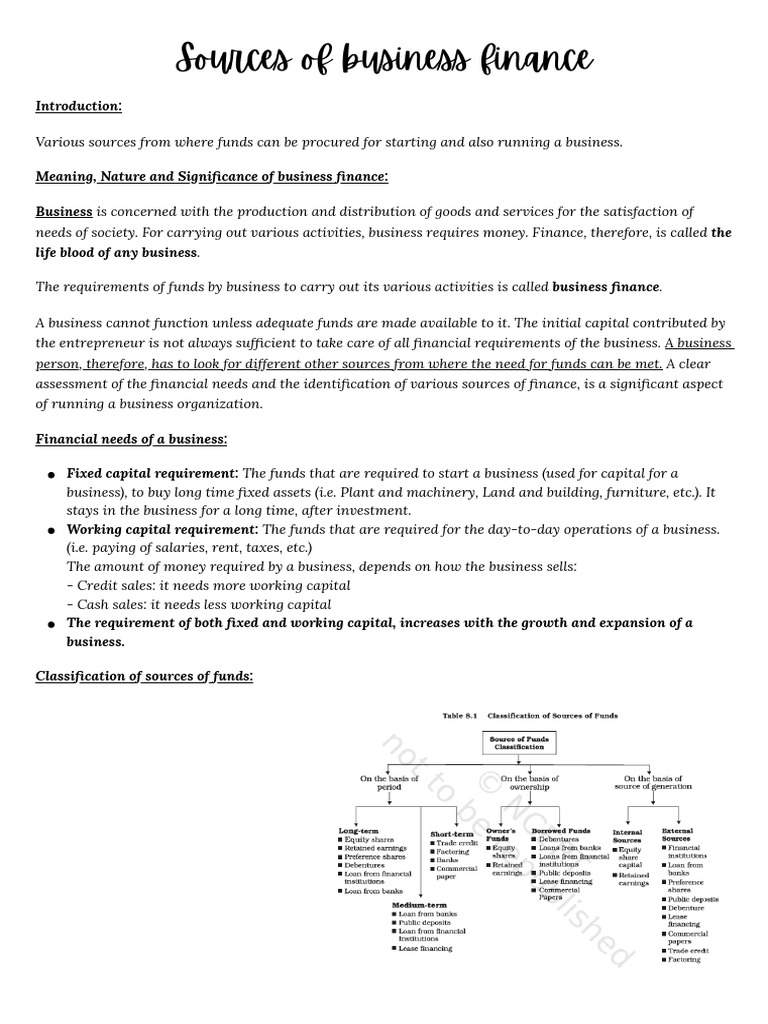 Sources of Business Finance - Notes | PDF | Preferred Stock | Equity ...