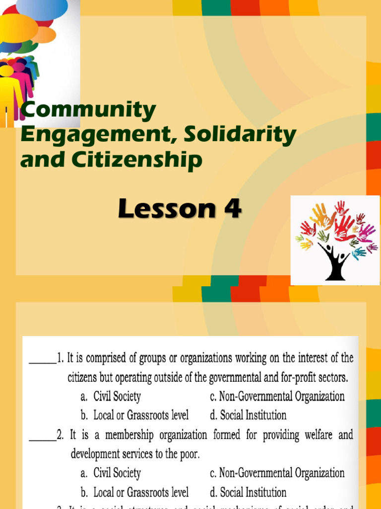 Lesson 4 Civil Society Groups in The Community | PDF | Non Governmental ...