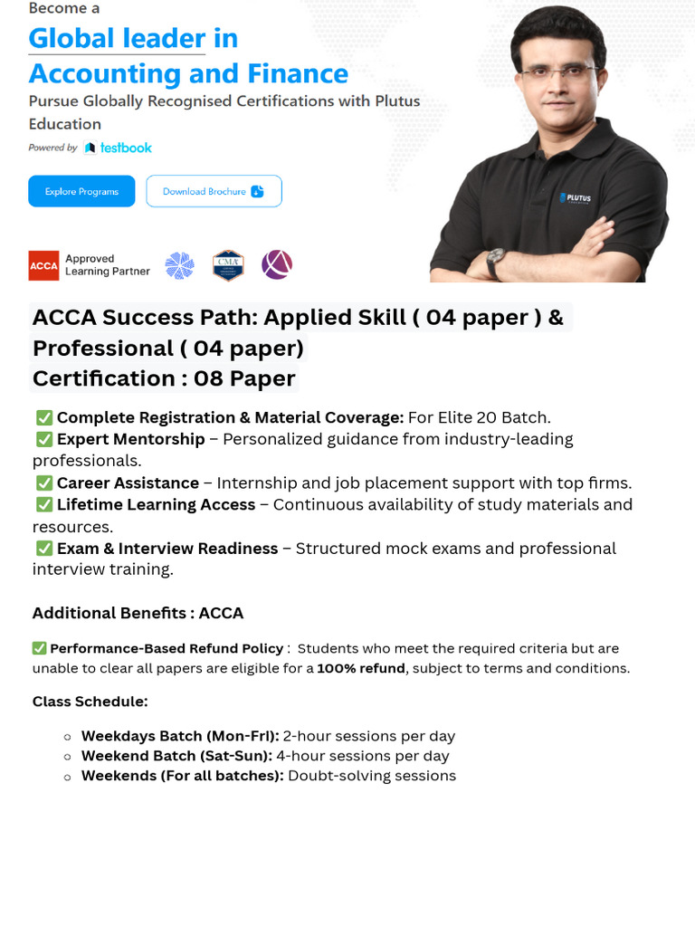 Plutus ACCA Fee Structure | PDF | Internship | Job Hunting