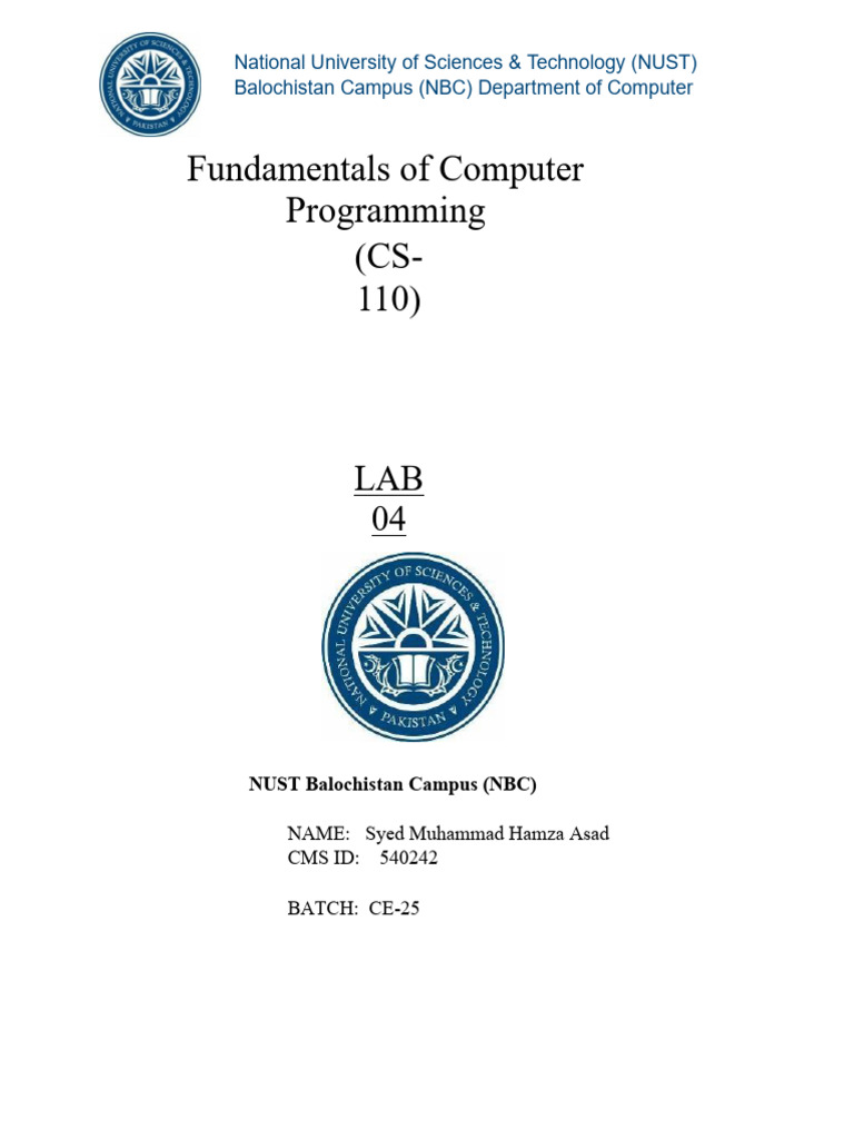 Lab 4 Comp | PDF | Boolean Data Type | Integer (Computer Science)