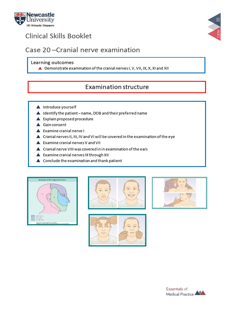 CN I-XII Examination Booklet V1.0 | PDF | Human Anatomy | Human Head ...