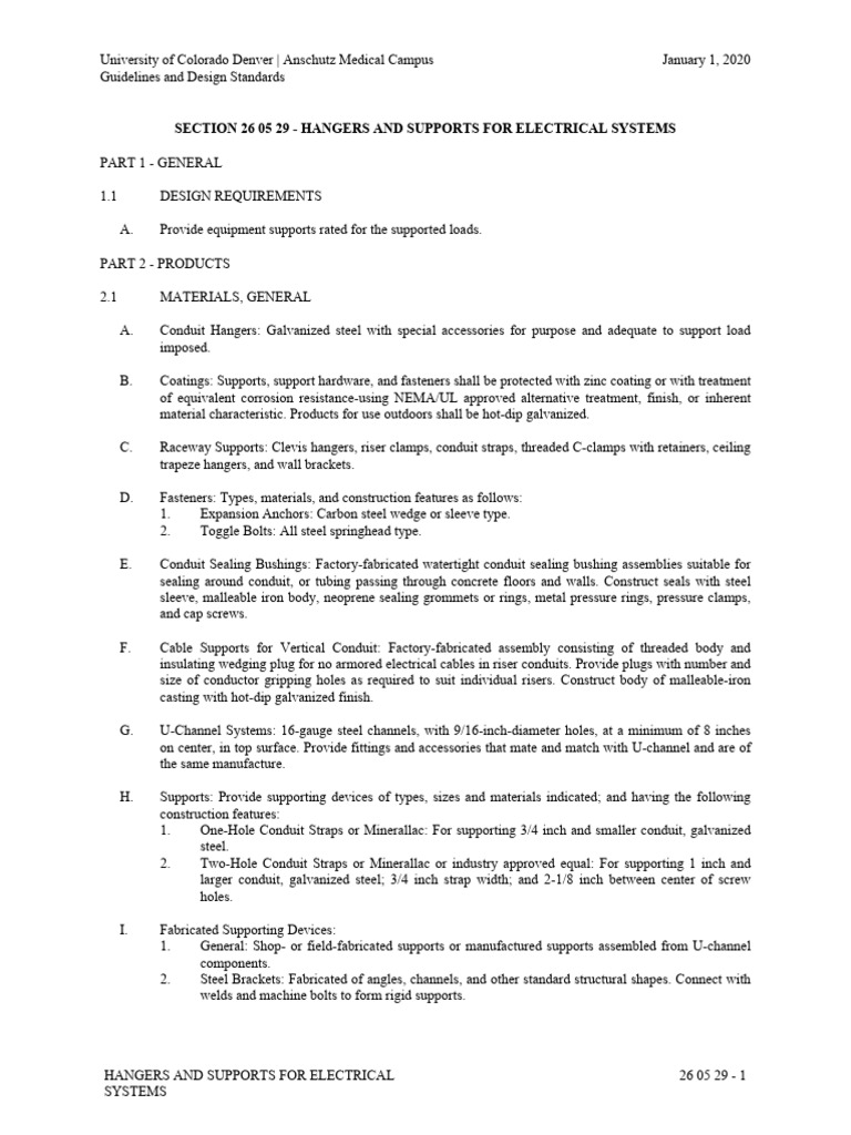 Hangers and Supports For Elect Syst | PDF | Screw | Pipe (Fluid Conveyance)