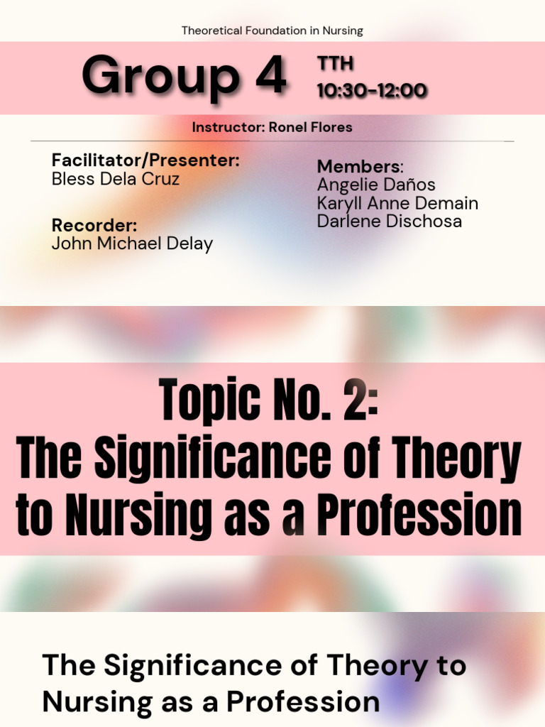 Significance of nursing theory (TFN FINALS) | PDF | Nursing | Theory