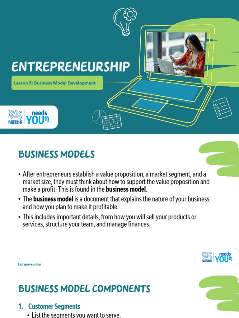 Entrepreneurship Lesson 5 | PDF | Business Model | Entrepreneurship