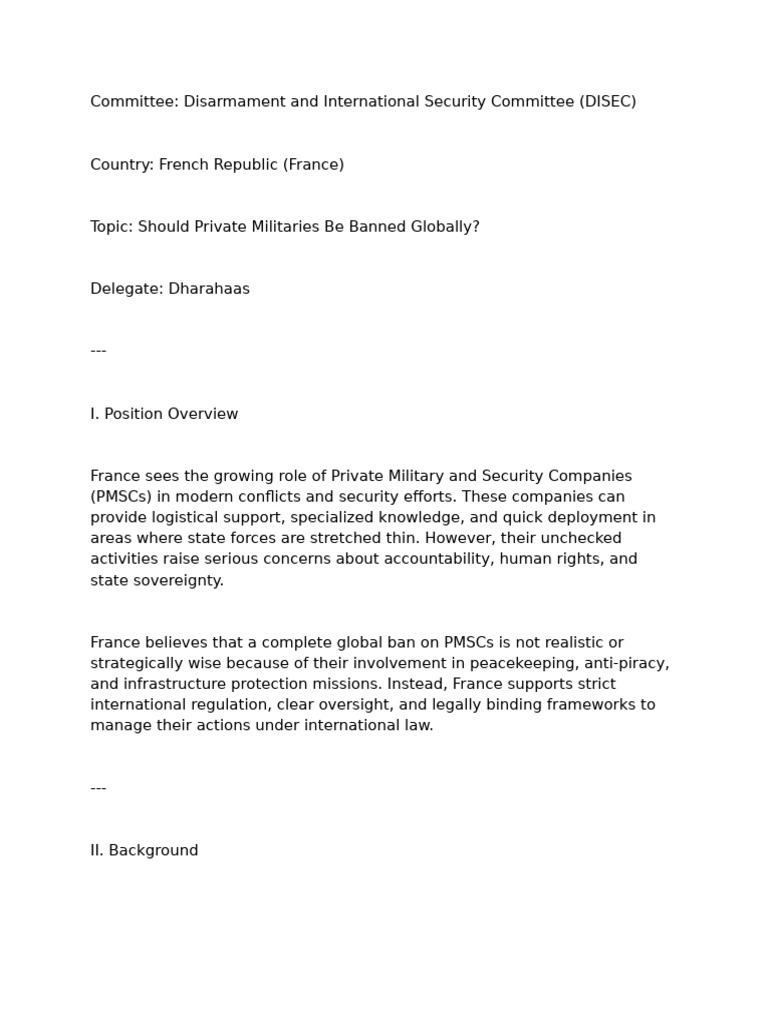 Mun France Position Paper | PDF | Human Rights | United Nations
