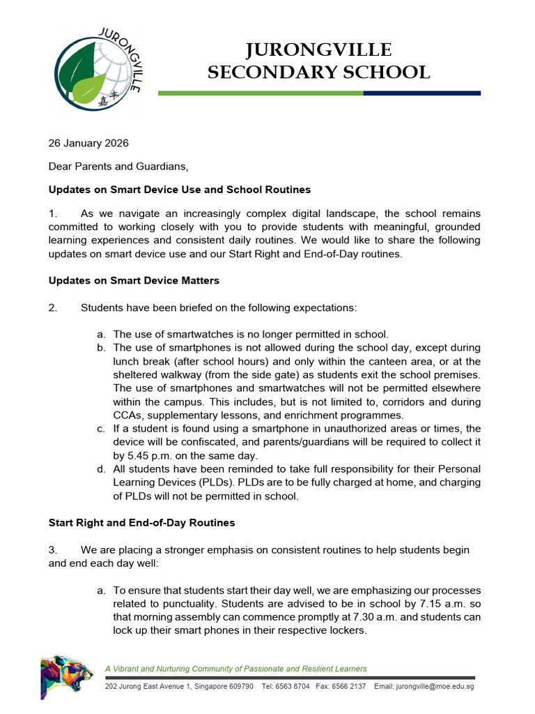 PG - Updates On Smart Devices and School Routines - 20260201 - 224325 | PDF