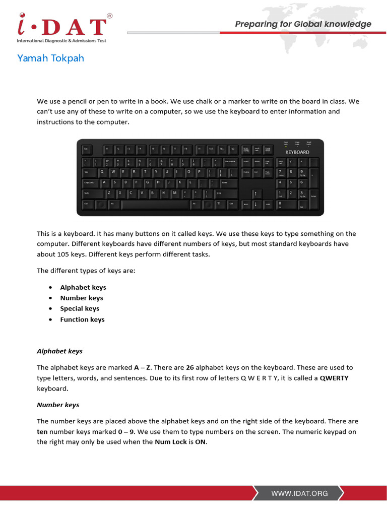 Stage 2 Technology Computer Keyboard | PDF | Computer Keyboard | Input ...