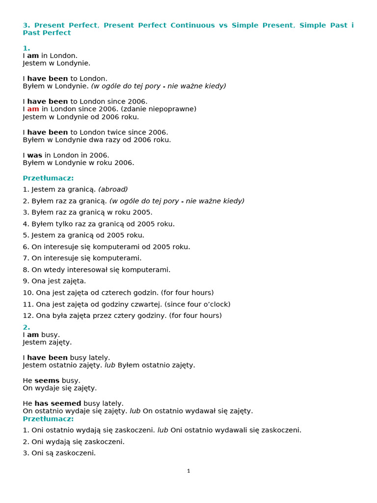 3. Present Perfect, Present Perfect Continuous vs Simple Present ...