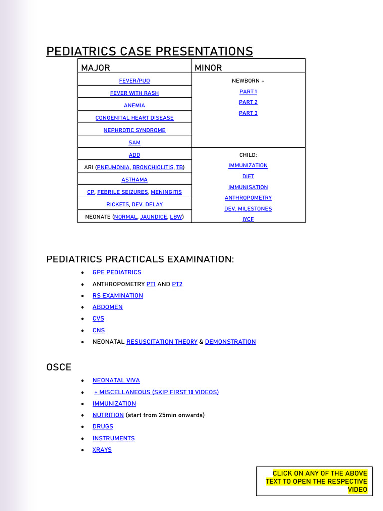 (C) Peds Practicals | PDF