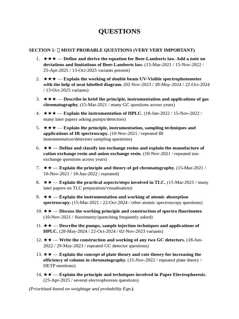 Ima. Question (GPT) | PDF | Chromatography | Gas Chromatography