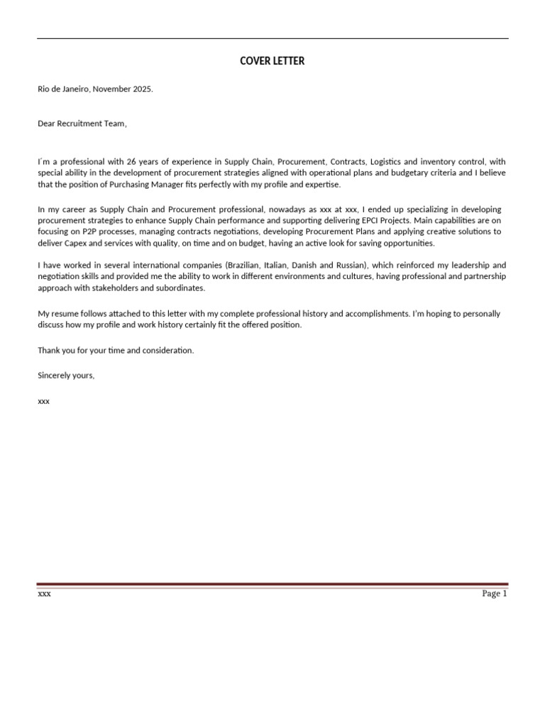 Cover Letter Template | PDF