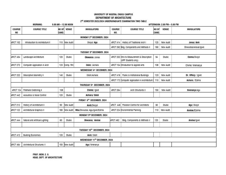 2023-2024 Second Semester Departmental Exam Schedule | PDF | Natural ...