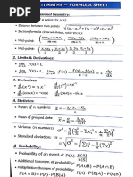 Year 11 Mathematics Methods Formula Sheet | PDF | Trigonometric ...
