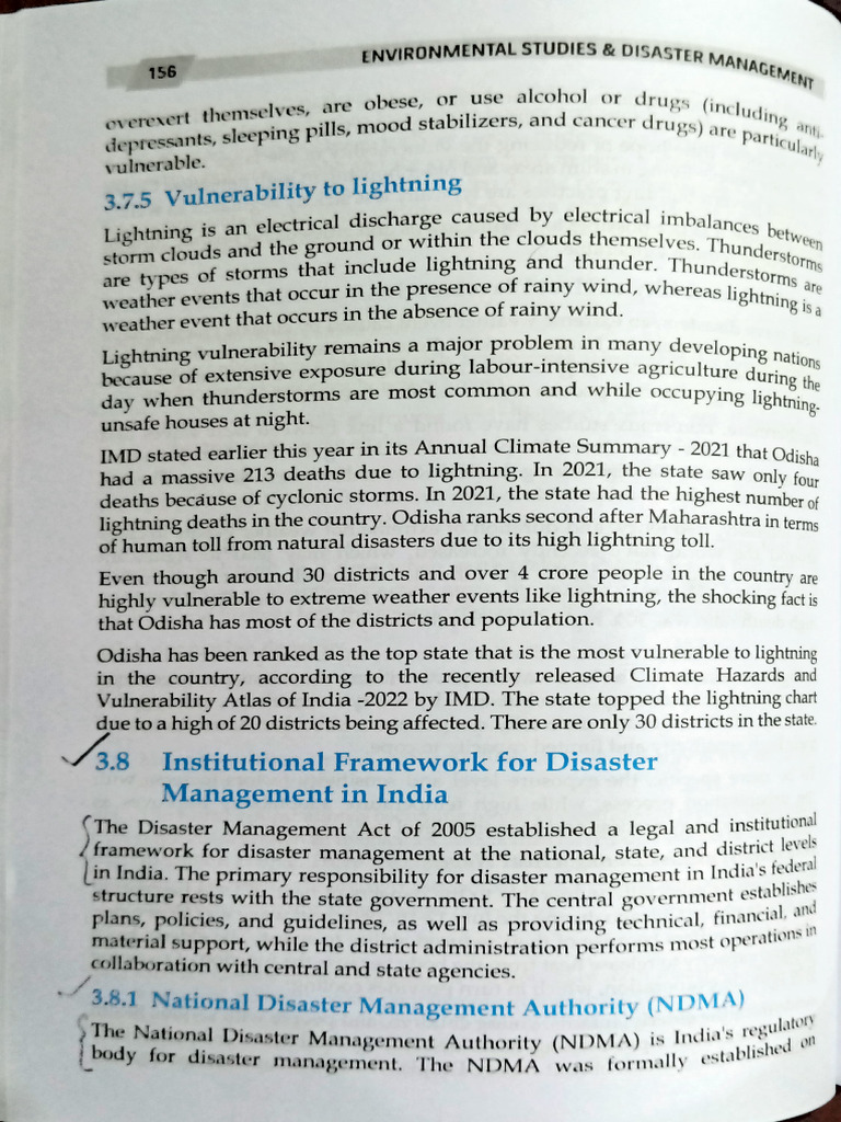 Institutional Framework For Disaster Management in India | PDF ...