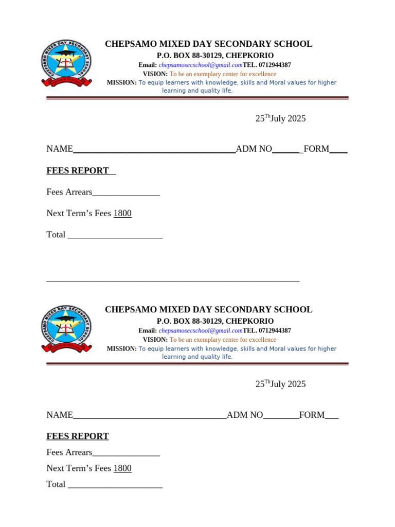 Fees Report | PDF