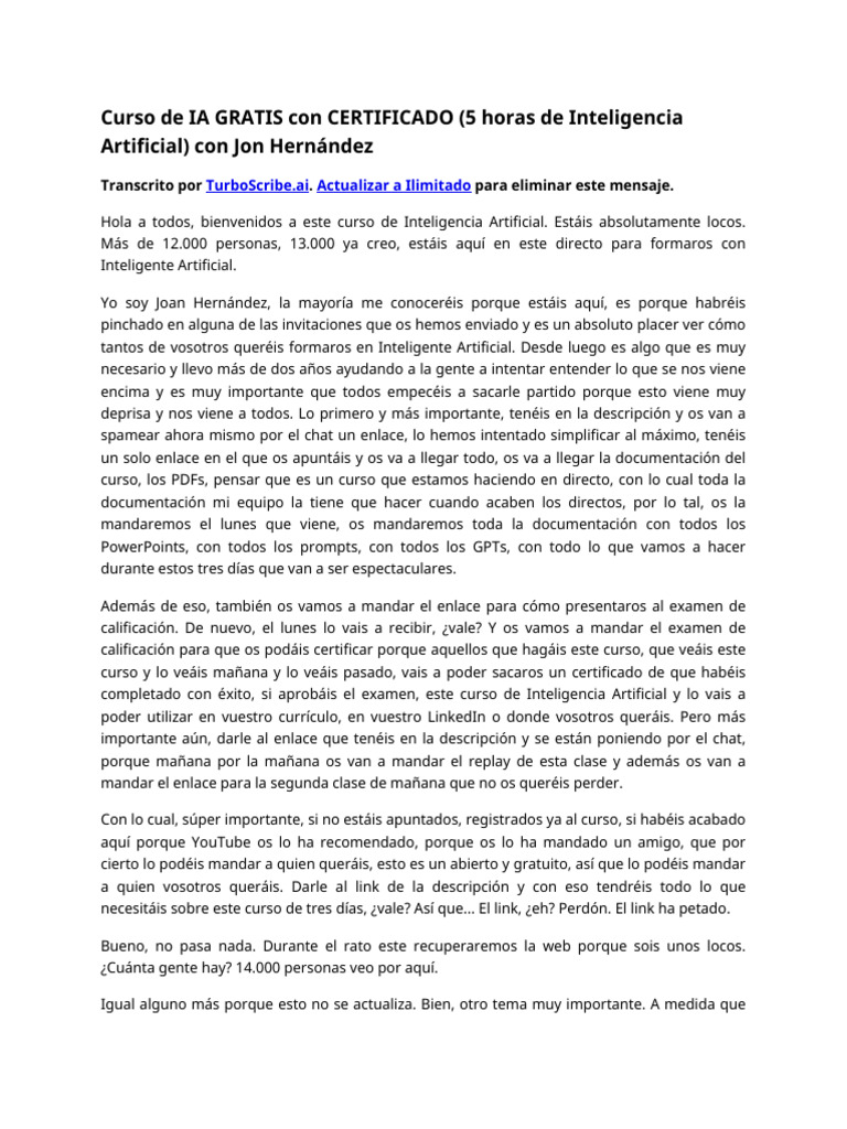 Curso de IA GRATIS Con CERTIFICADO (5 Horas de Inteligencia Artificial ...
