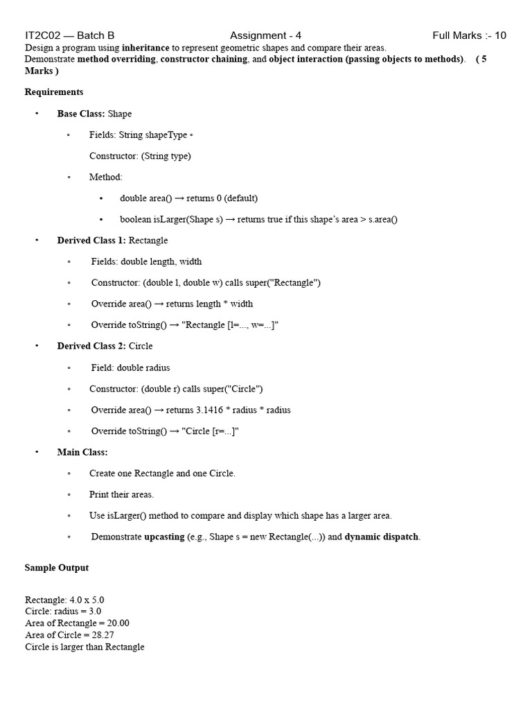 JAVA 4B (1) | PDF | Inheritance (Object Oriented Programming ...